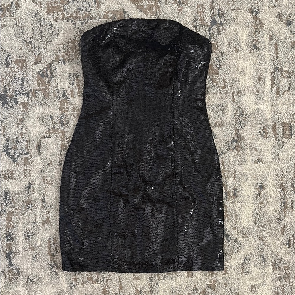 Peppermayo Black Strapless Bodycon Dress